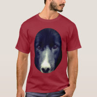 Black Border Collie Face Dog T-Shirt, Zazzle