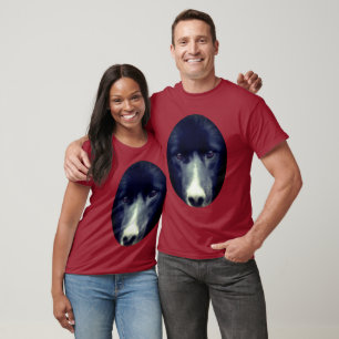 Black Border Collie Face Dog T-Shirt