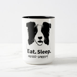 Black Border Collie For Dog Lovers Two-Tone Coffee Mug