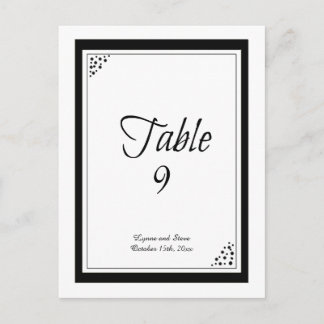 Black Border Dots Table Seating Card