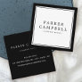 Black border elegant professional minimalist square business card