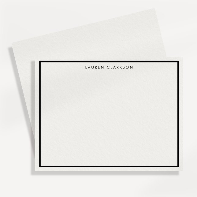 Black Border Elegant  Stationery Note Card (Creator Uploaded)