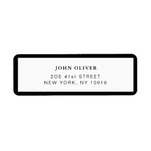 Black border Formal return address Label