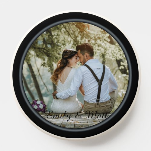 Black Border Frame for Uploaded Photo PopSocket