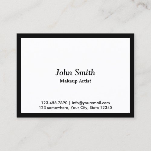 Black Border Makeup Artist Business Card