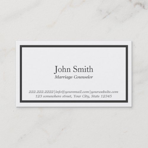 Black Border Marriage Counseling Business Card