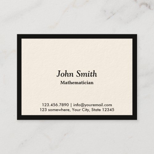 Black Border Mathematician Business Card