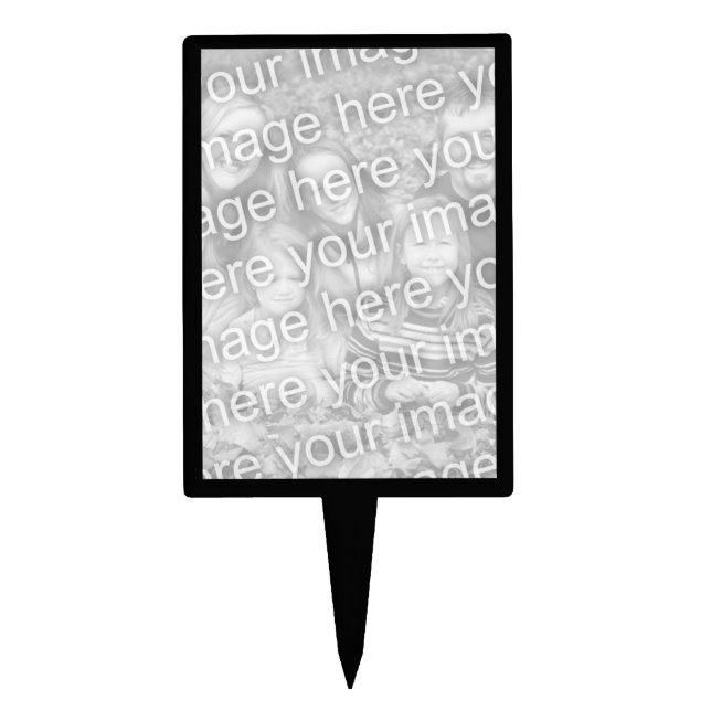 Black Border Photo Cake Pick (Front)