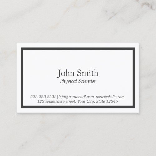Black Border Physical Scientist Business Card