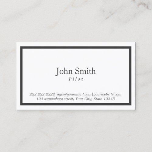 Black Border PilotAviator Business Card