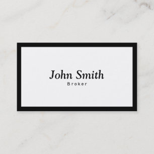 Black Border Real Estate Broker Business Card