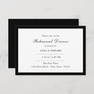 Black Border Rehearsal Dinner Invitations