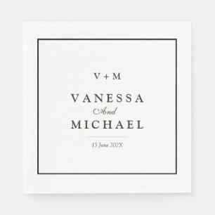 Black border simple unique wedding  napkins