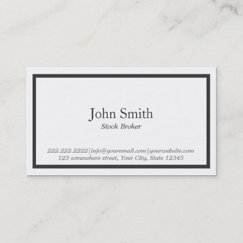 Black Border Stock Broker Business Card