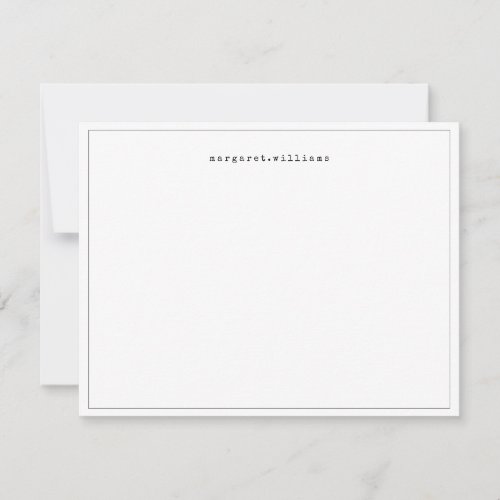 Black Border Vintage Typewriter Name Note Card