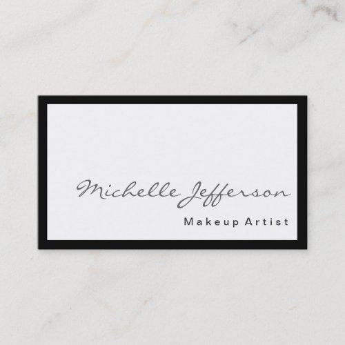 Black Border White Makeup Artist Business Card