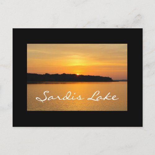 Black Bordered Sardis Lake Sunset Postcard