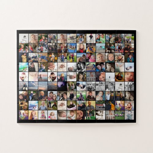 Black Borders 80 Family Friends Photo Collage Here Jigsaw Puzzle