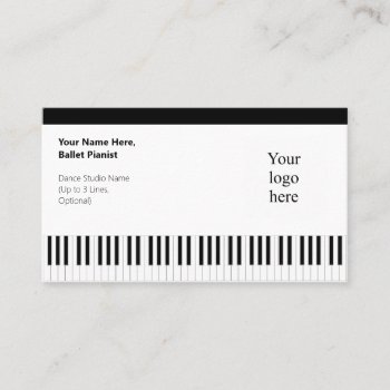 Black Borders & Logo Ballet Pianist Business Card by tfbaccompmusicians at Zazzle