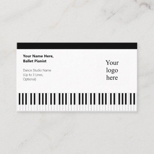 Black Borders  Logo Ballet Pianist Business Card