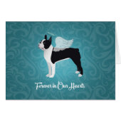 Black Boston Terrier Dog Angel Pet Memorial (Front Horizontal)