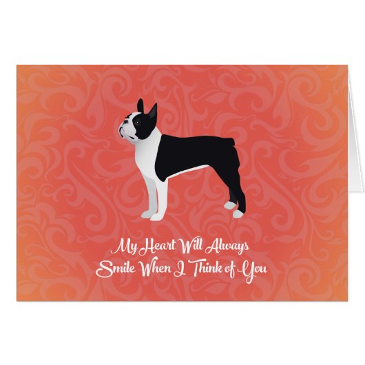 Black Boston Terrier My Heart Will Always Smile (Front Horizontal)