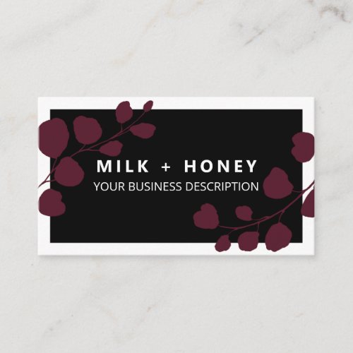 Black Botanical Body And Skin Care Business Card