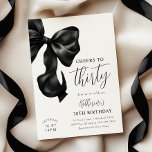 Black Bow 30th Birthday  Invitation<br><div class="desc">Coquette Black Bow 30th Birthday Invitation</div>