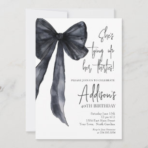 black bow 30th Birthday Party Invitation