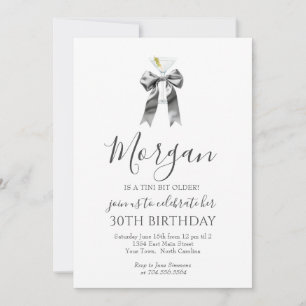Black bow A Tini Bit Older Martini Invitation