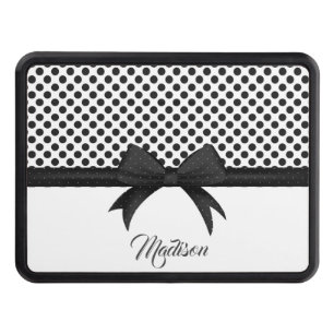Black Bow and Dots Pattern Hitch Cover