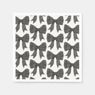 Black Bow Baby or Bridal Shower, Birthday Party Napkins