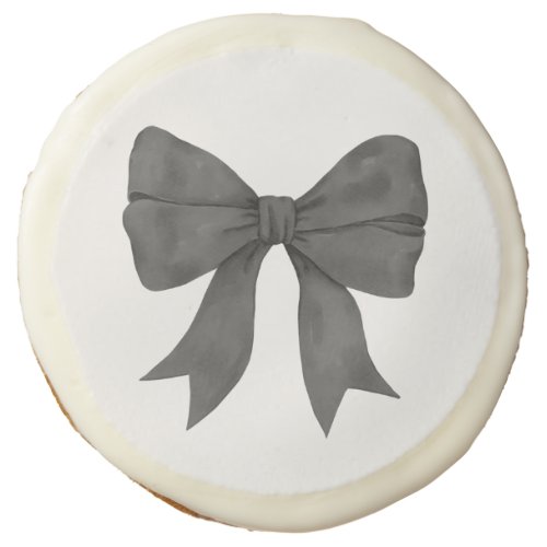 Black Bow Baby or Bridal Shower Birthday Party Sugar Cookie