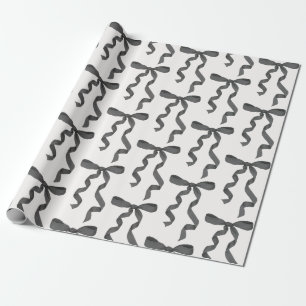 Black Bow Baby or Bridal Shower, Birthday Party Wrapping Paper