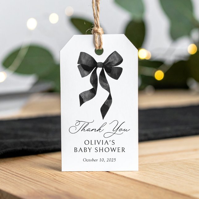 Black Bow Baby Shower Gift Tags (Creator Uploaded)