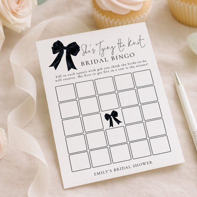 Black Bow Bingo Bridal Shower Game Card (Creator Uploaded)