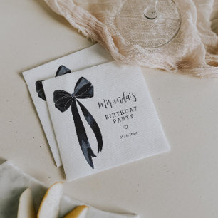 Black Bow Birthday Party Napkins