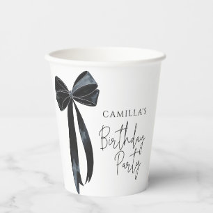 Black Bow Birthday Party Paper Cups