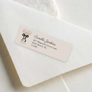 Black Bow Bridal Return Address Label