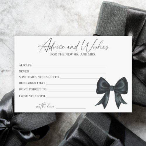 black Bow Bridal Shower Advice and Wishes