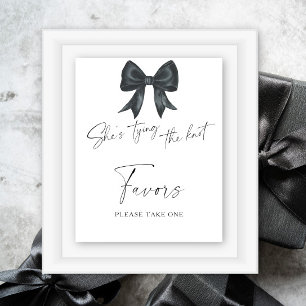 Black bow bridal shower Favors please take one  Poster
