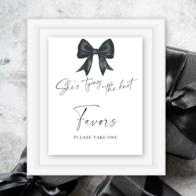 Black bow bridal shower Favors please take one  Poster (Creator Uploaded)