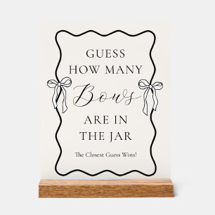 Black Bow Bridal Shower Guess How Many Bows Acrylic Sign