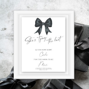 Black Bow Bridal shower How Many Corks  Poster