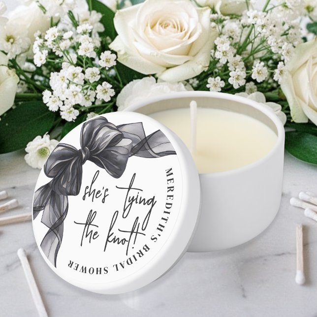 Black Bow Bridal Shower Mini Candle Favors (Black Bow Bridal Shower Mini Candle Favors)