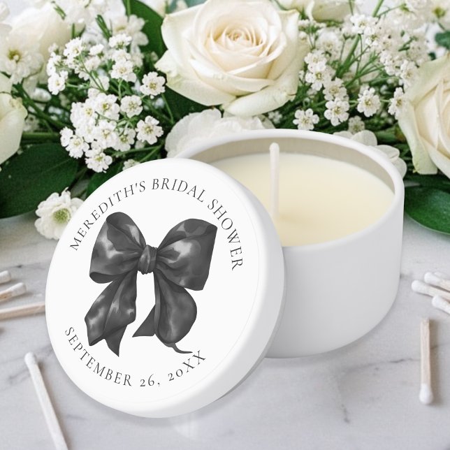 Black Bow Bridal Shower Mini Candle Favors (Black Bow Bridal Shower Mini Candle Favors)