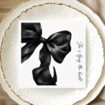 Black Bow Bridal Shower Napkins<br><div class="desc">Black & White She's Tying the Knot Bow Bridal Shower Napkins</div>