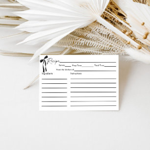 Black Bow Bridal Shower Recipe Card