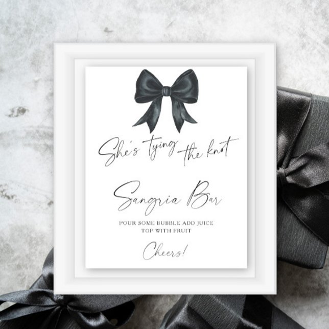 Black Bow Bridal shower sangria bar Poster (Creator Uploaded)