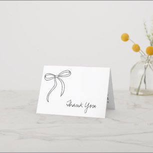 Black Bow Bridal Shower  Thank You Card
